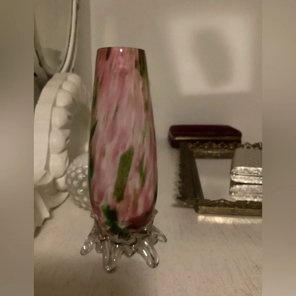 Vintage Tall Slender Fenton Glass Vase